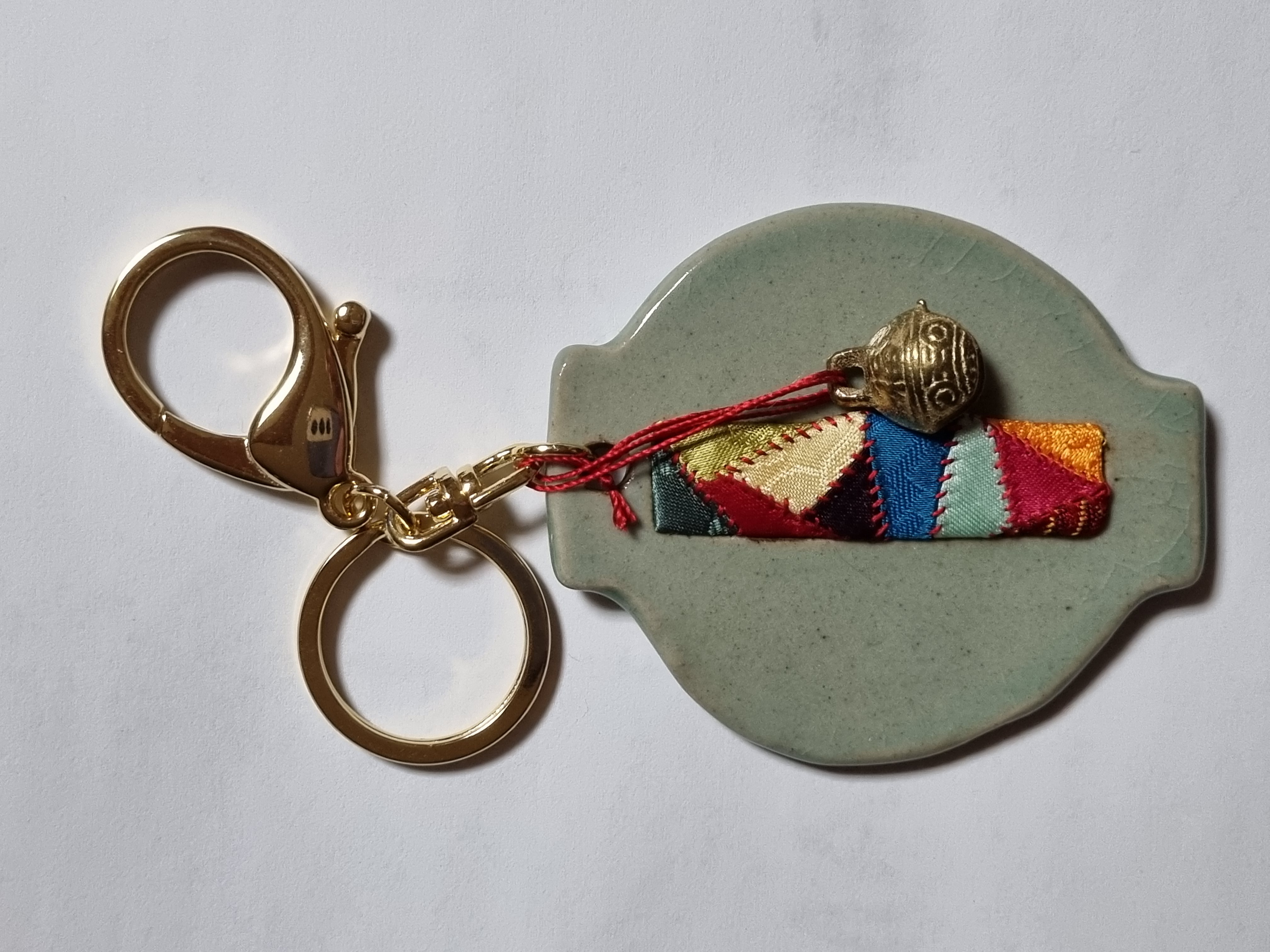 Celadon patchwork keyring - Image 2