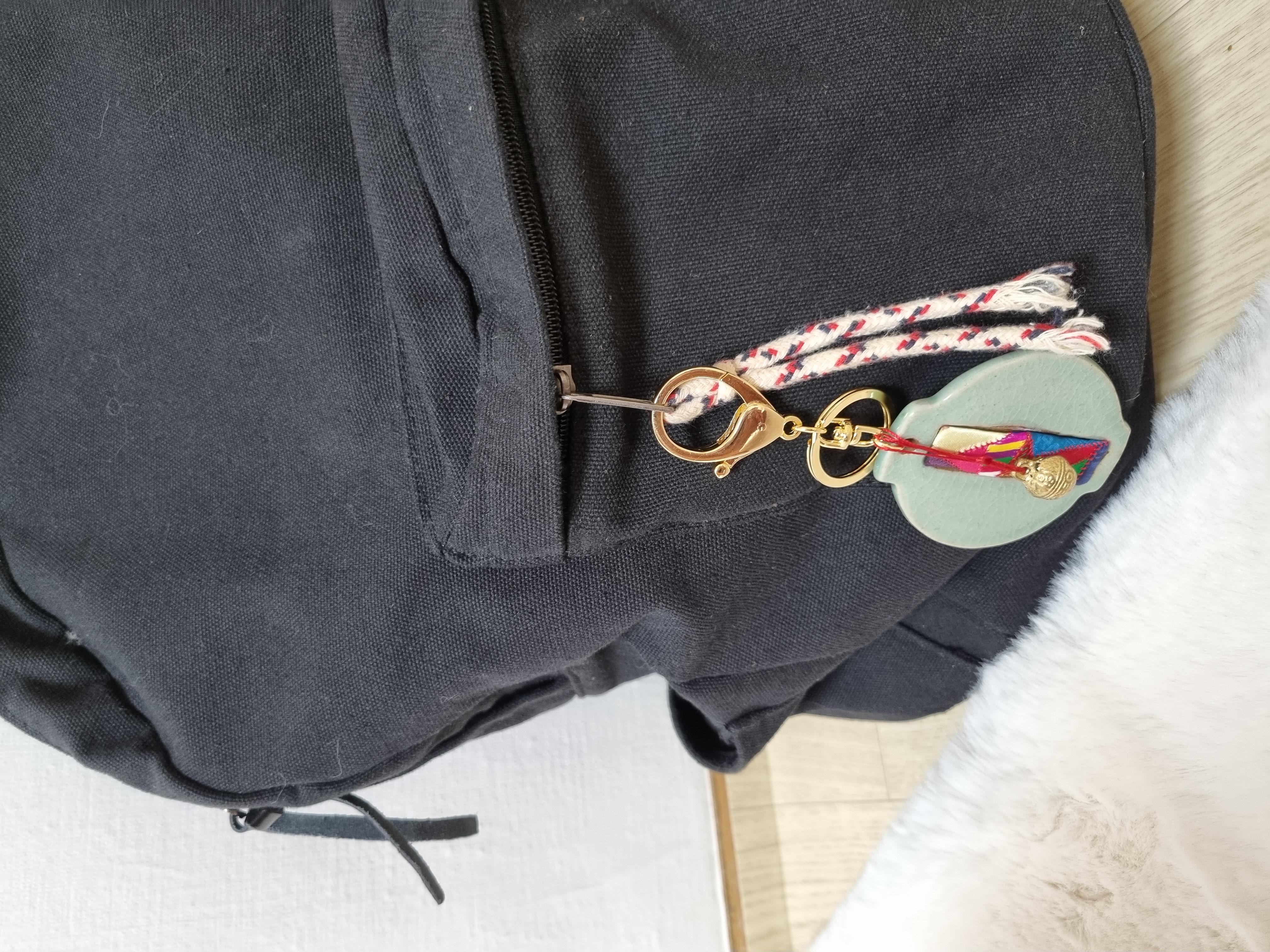 Celadon patchwork keyring - Image 4