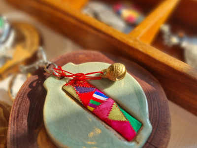 Celadon patchwork keyring