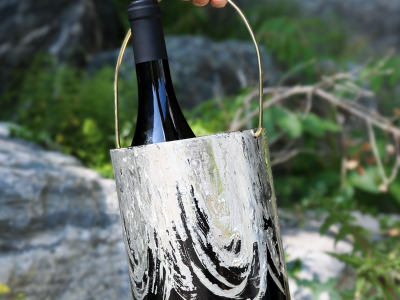 Black Wave Wine Bucket - lace pattern