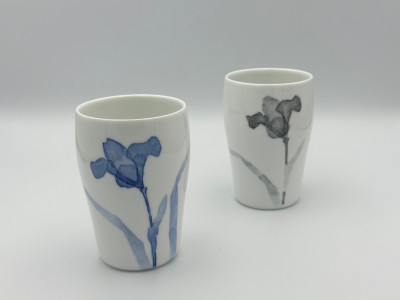 Iris - White Porcelain Cup