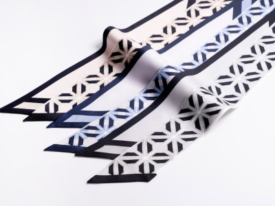 Dancheong Geummun Pattern Twilly Silk Scarf