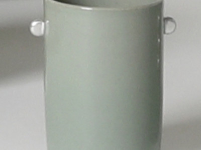 silver painted celadon cylindrical teacup (2dot)