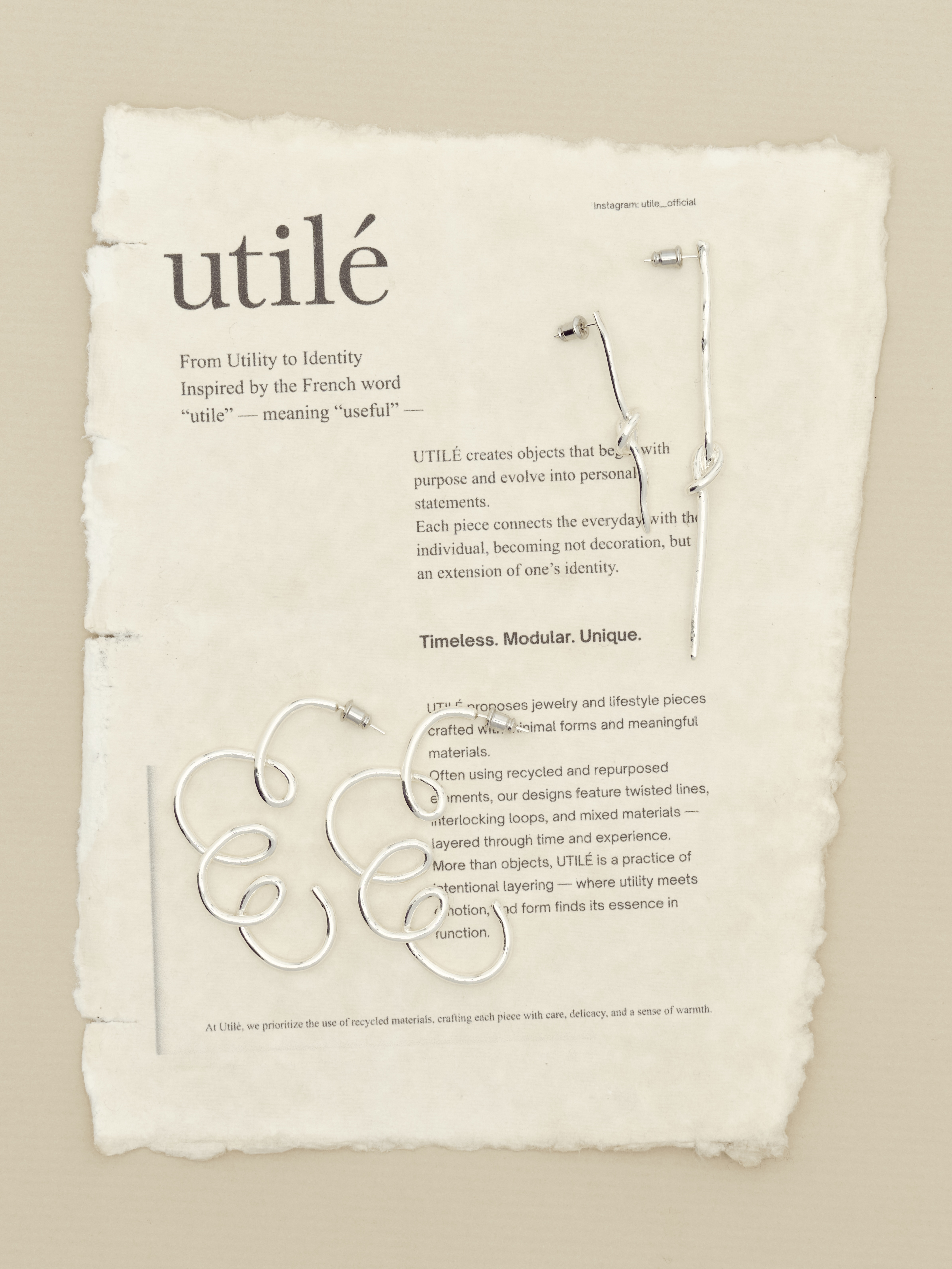 Craft Wave Hoop Ear Rings - Image 2