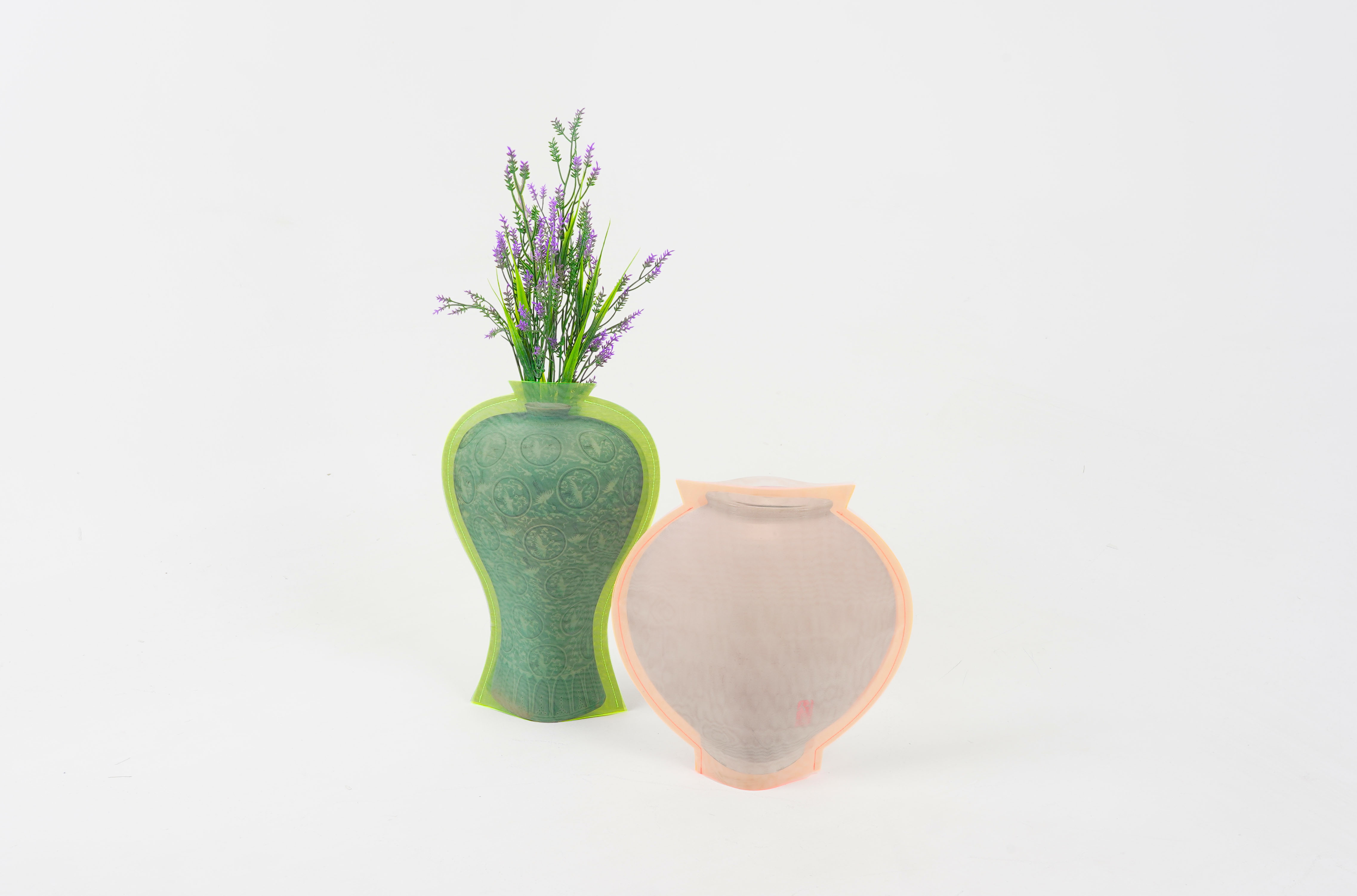 Celadon Maebyeong  with Inlaid Clouds and Cranes Design - Image 2